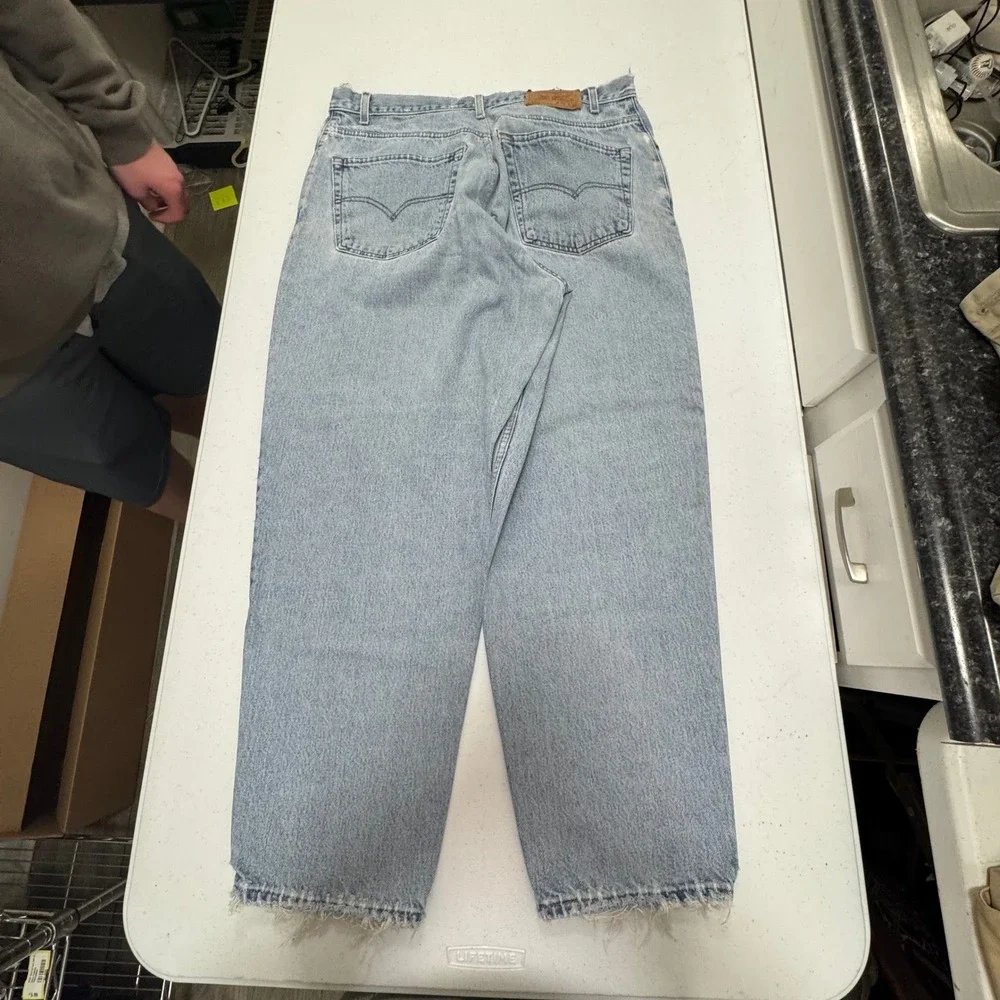 Levis 560 Loose Fit Tapered Leg Jeans‎ Light Wash Raw Hem Mens 40x30 (37x27.5)